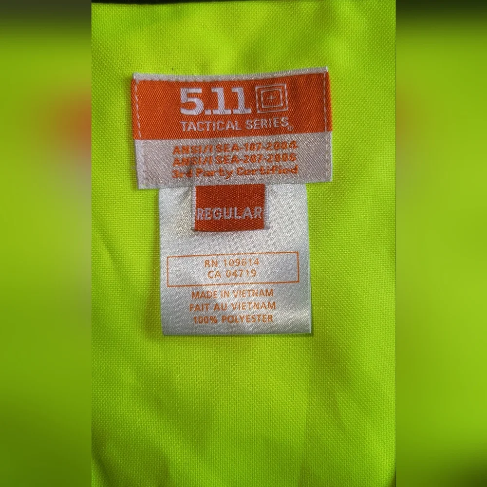5.11 Tactical Series Vest Reflective Stripes Hi-Visibility Yellow Safety - Picture 2 of 4